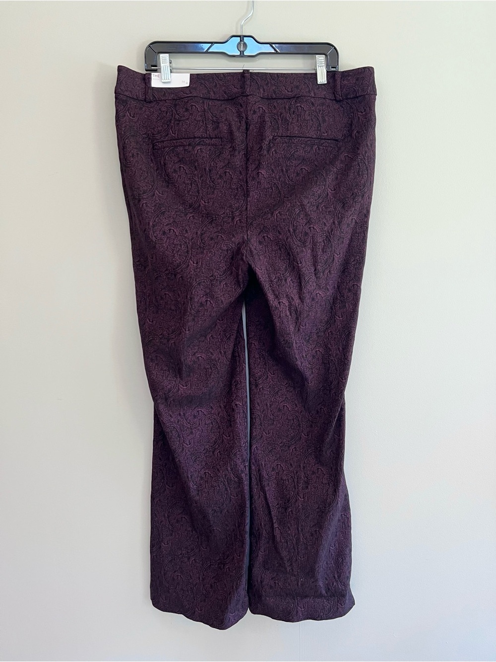 Lane Bryant NWT Allie Maroon Black Paisley Stretch Boot Cut High Rise Pants, 16R - Picture 3 of 9